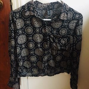 Forever 21 crop dress shirt